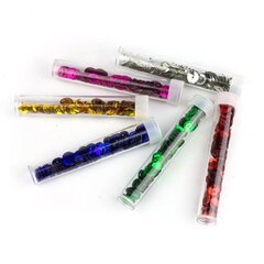 Набор пайеток Alingar, круглые, 6 цветов х 2 шт, 2,1 гр, "Металлик" (крас,син,зел,роз,зол,сереб), блистер, 12 шт, тубус, пакет с европодвесом