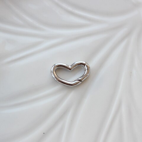 УЦЕНКА!!! Замок карабин в форме сердца, 17*11 мм, родий У087