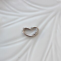 УЦЕНКА!!! Замок карабин в форме сердца, 17*11 мм, родий У087