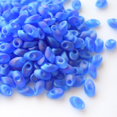 LMA-0150FR Бисер-лепестки Миюки/Miyuki long Magatama Matted Transparent Sapphire AB