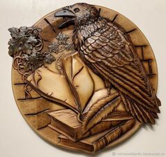 Силиконовый молд Ворон (медальон) № 0472