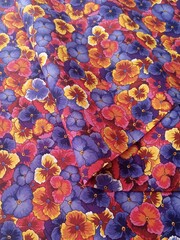 Ткань бязь плательная, рис. "Фиалка", ширина 150 см, арт. 369