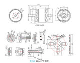 T-Motor AT2814 KV1200 3D F3A длинный вал