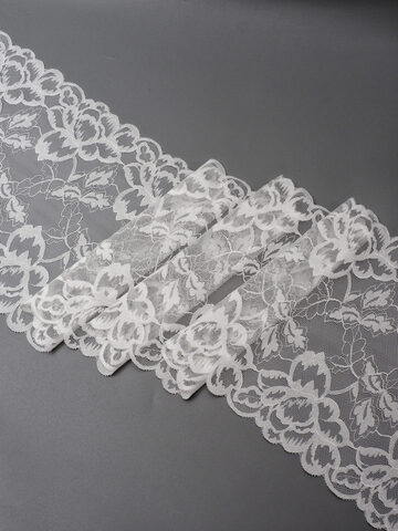 Эластичное кружево цвет теплый белый ширина 21 см