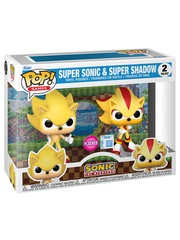 Funko POP! Sonic the Hedgehog: Super Sonic & Super Shadow (Flocked Exc) (2 Pack)