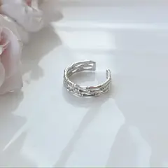 Кольцо с петелькой Бамбук, родий, Д065