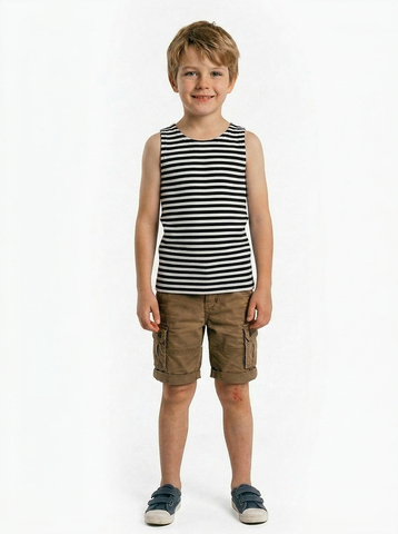 Тельняшка-майка детская х/б черная