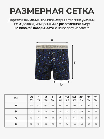 Комплект из 3-х семейных трусов - «Синяя хохлома»