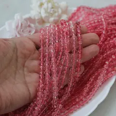 Бусины стеклянные розовые 