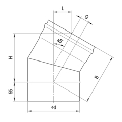 Колено угол 135° (2 секции)
