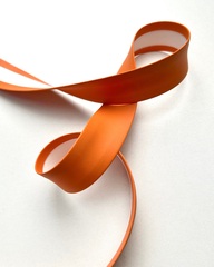 Тесьма для окантовки из экокожи, цвет: оранжевый , ширина 25м