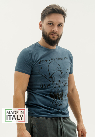 Футболка Bowery NYC "Squadron" Vintage Fade Ocean Blue