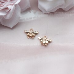 Подвеска Пчела с фианитами 10*13 мм, позолота, П374