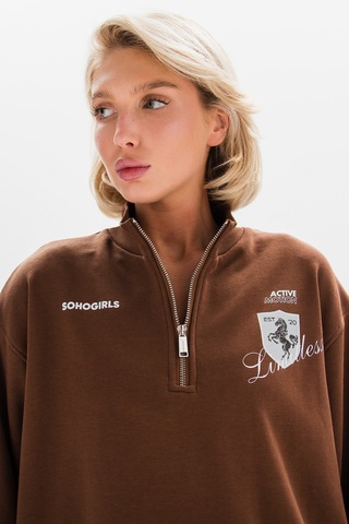 Свитшот ZIPPER MARRON