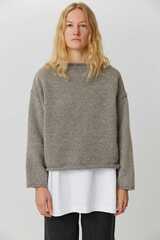 Рыбацкий свитер из шерсти серого цвета