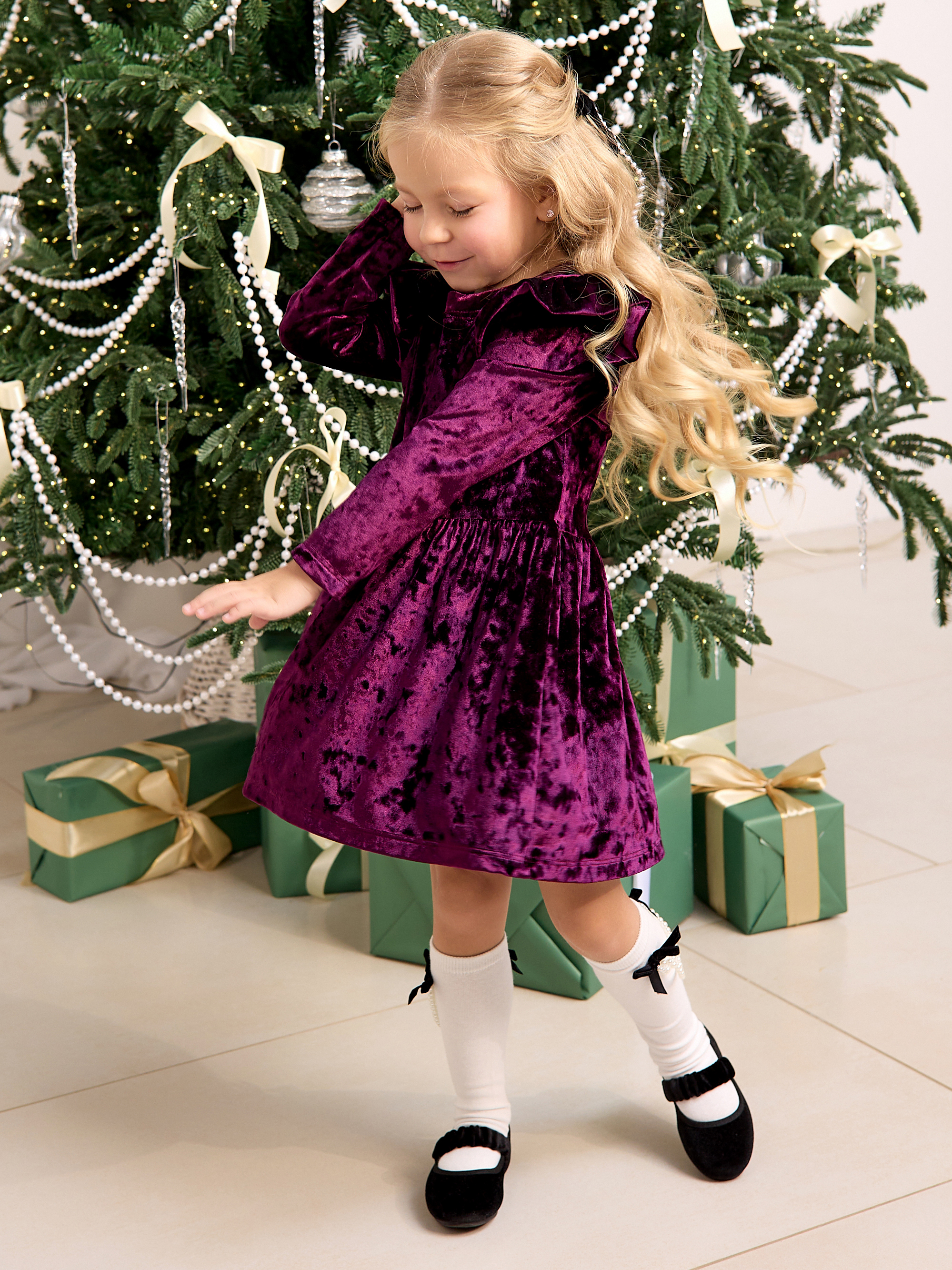 Платье Фея бархат слива