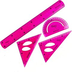 
          Набор чертежный Alingar, 30 см, пластиковый, 4 предмета, гибкий, цвета ассорти, пакет ПВХ с европодвесом