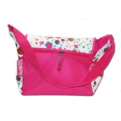 
          Сумка женская/для девочки Alingar, 250х300х110 мм, "Цветы", рем.через плечо, 1 отделение, влагост. текстиль, внеш. карманы, микс (черн и роз)
