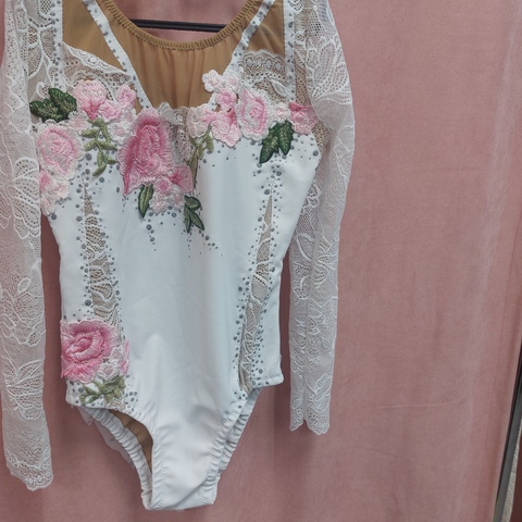 Купальник для художественной гимнастики без страз рост 134-140 см НОВЫЙ