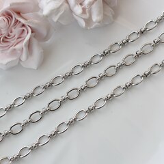 Цепочка 9*6 мм, родий, 50 см, А116