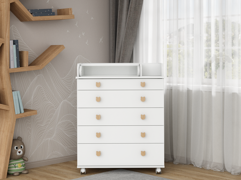 Комод с откидным пеленальным столиком Incanto Мишка цвет белый