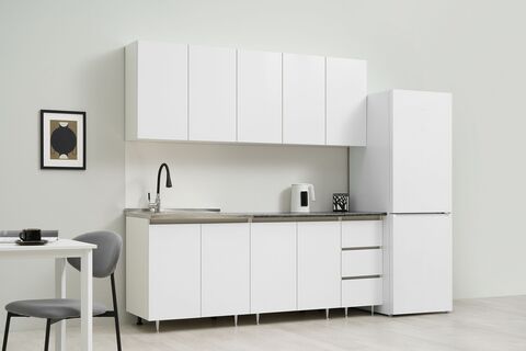 Кухня Челси 2,0м (Белый, Белый (Кастилло темный))