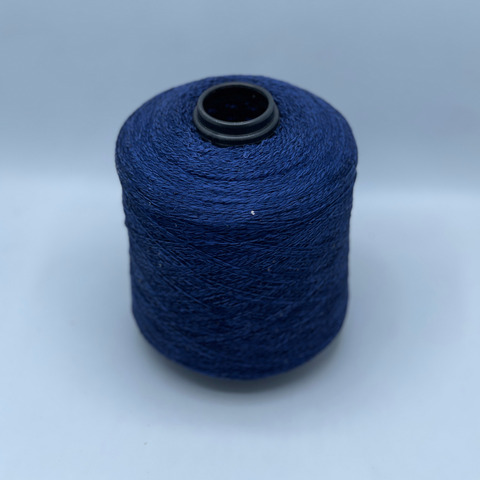 Бобинная пряжа, Linette Pailletes, 450м, 80% Лен, 20% Полиэстер(пайетка),Синие чернила+пайетка.37924