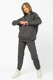 Утепленный спортивный костюм для беременных и кормящих 16025 серый