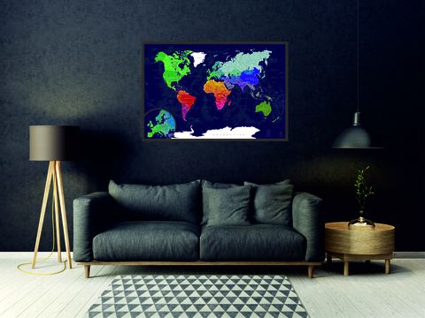 AFI DESIGN Скретч-карта мира Blue A1, 84 × 60 см