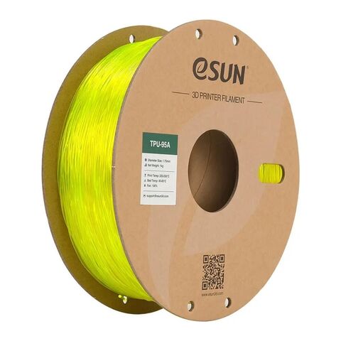 Пластик для 3D-печати eSUN TPU-95A, 1,75 мм, 1 кг, прозрачный жёлтый, TPU-95A175T-Y1P1
