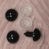 Глаз винтовой для игрушки 12 мм, (черный) пластиковый с заглушкой (2 шт)