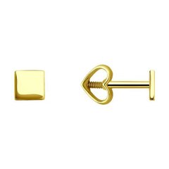 53-122-02199-1 - Серьги- пусеты в форме квадратов из желтого золота 585пр