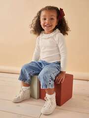 Лонгслив с воротником для девочки Next 168-478, Кремовый