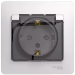 РОЗЕТКА с заземлением со шт кр, 16А, IP44 в сборе, БЕЛЫЙ  GSL000148