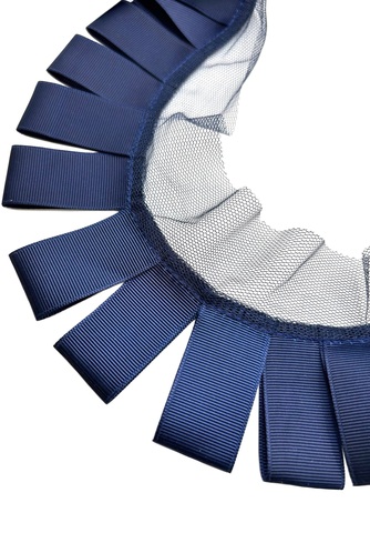 Тесьма из репсовых лент на основе сетки, цвет: тёмно-синий, ширина: 50мм