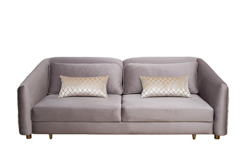 Диван трехместный Garda Decor Trevi 230М серый с кантом механизм пума