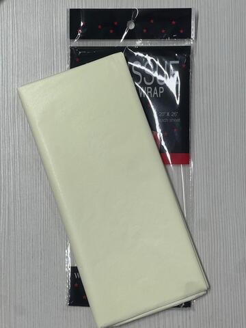 Упаковочная бумага, Тишью (50*66 см) Слоновая кость, 10 листов