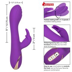 Фиолетовый вибратор-кролик с нагревом Jack Rabbit Signature Heated Silicone Rotating - 21,5 см. - 
