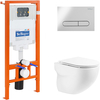BelBagno BB066CHR/BB870SC/BB002-80/BB005-PR-CHROME Комплект 4 в 1 Унитаз подвесной BelBagno ONDA BB066CHR с сиденьем BB870SC + Система инсталляции для унитазов BelBagno BB002-80 с кнопкой смыва BB005-P