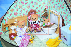 Комплект кукольные ванная комната и прачечная с семейкой хэппи фэмили