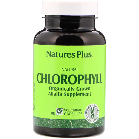 Nature's Plus, Натуральный хлорофилл, 90 растительных капсул