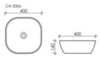 Умывальник чаша накладная квадратная Element 400*400*140мм Ceramica Nova CN5006