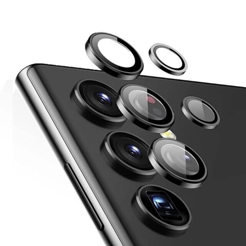 Защитное стекло для камеры Lens Shield для Samsung Galaxy S22 Ultra (комплект из 5 шт.) (Черная рамка)