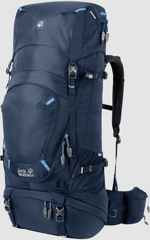 Картинка рюкзак туристический Jack Wolfskin Highland Trail 55 Men dark indigo - 1