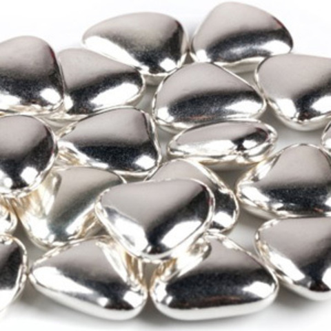 Украшение шоколадное Сердечко серебро