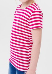 Купить футболку-тельняшку детскую - Магазин тельняшек.ру 8-800-700-93-18Футболка-тельняшка для девочки с розовой полосой в Магазине тельняшек