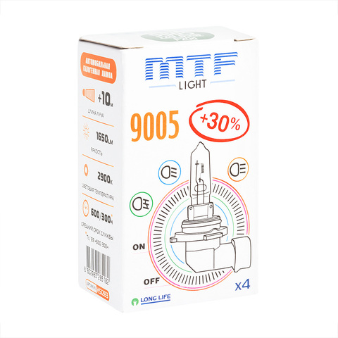 Галогеновые лампы MTF Light Standard+30% HB3 9005