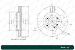 Диск тормозной вентилируемый G-brake  GR-02250