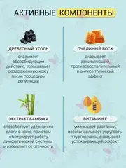 Bio World Botanic Life Набор восковых полосок с углем депиляции тела ( полоски 20 шт,салфетки 2шт)