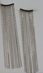 Каффы 9,0 черные (серебряные серьги)